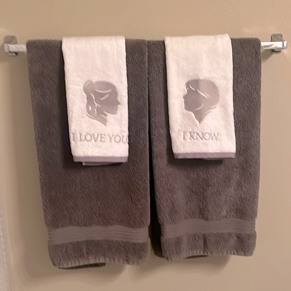 NWOT Star Wars Hand Towels by Think Geek - White + Silver